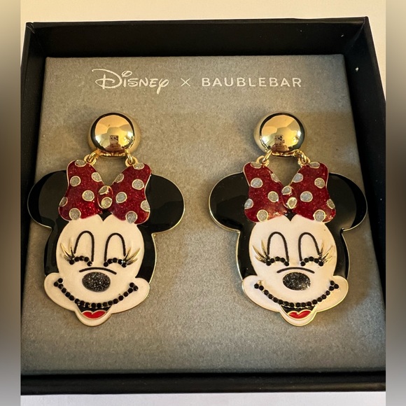 New Disney X Baublebar Statement Minnie Mouse Movable Dangle Earrings - Picture 16 of 16